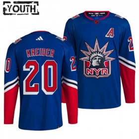 New York Rangers Chris Kreider 20 Adidas 2022-23 Reverse Retro 2.0 Blau Trikot Authentic - Kinder